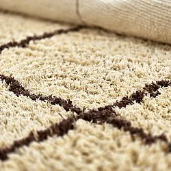 Rundt tæppe - Lana Natural Cotton Shaggy (beige/brun)