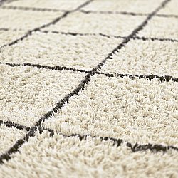 Ryatæpper - Lana Natural Cotton Shaggy (creme/mørkegrå)