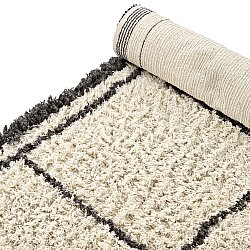 Ryatæpper - Lana Natural Cotton Shaggy (creme/mørkegrå)