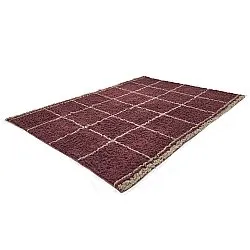 Ryatæpper - Lana Natural Cotton Shaggy (taupe/rød)