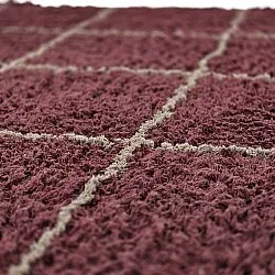 Ryatæpper - Lana Natural Cotton Shaggy (taupe/rød)