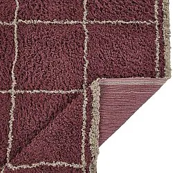 Ryatæpper - Lana Natural Cotton Shaggy (taupe/rød)