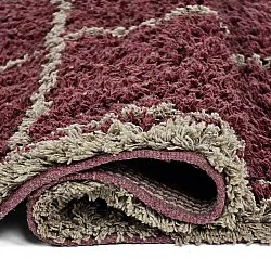 Ryatæpper - Lana Natural Cotton Shaggy (taupe/rød)