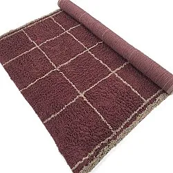 Ryatæpper - Lana Natural Cotton Shaggy (taupe/rød)