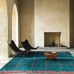 Ryatæpper - Lana Natural Cotton Shaggy (turkis/pink)