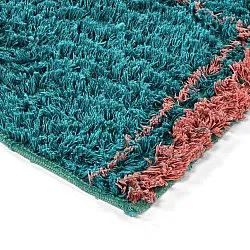 Ryatæpper - Lana Natural Cotton Shaggy (turkis/pink)