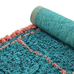 Ryatæpper - Lana Natural Cotton Shaggy (turkis/pink)