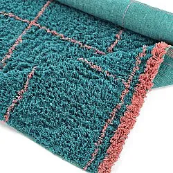 Ryatæpper - Lana Natural Cotton Shaggy (turkis/pink)