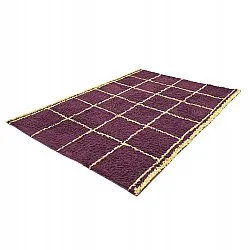 Ryatæpper - Lana Natural Cotton Shaggy (bordeaux/gul)