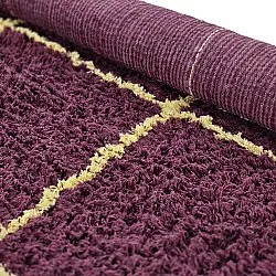 Ryatæpper - Lana Natural Cotton Shaggy (bordeaux/gul)