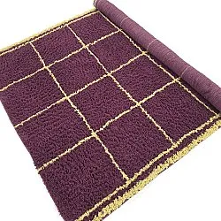 Ryatæpper - Lana Natural Cotton Shaggy (bordeaux/gul)
