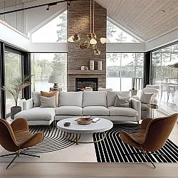 Wilton-tæppe - Lecce (sort/beige)