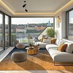 Wilton-tæppe - Librilla (brun/blå)