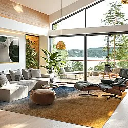 Wilton-tæppe - Librilla (brun/blå)