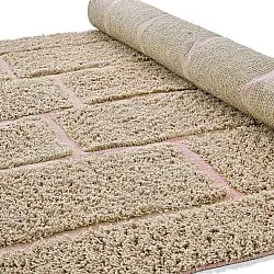 Ryatæpper - Lindley Natural Cotton Shaggy (beige/pink)