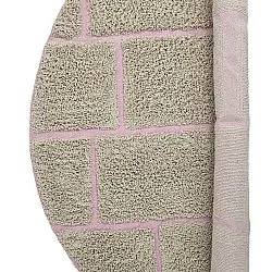 Runde tæpper - Lindley Natural Cotton Shaggy (beige/pink)
