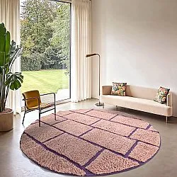 Runde tæpper - Lindley Natural Cotton Shaggy (pink/lilla)