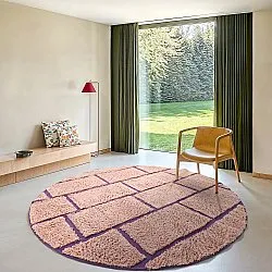 Runde tæpper - Lindley Natural Cotton Shaggy (pink/lilla)