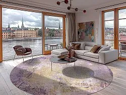 Rundt tæppe - Loures (lilla)