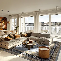 Wilton-tæppe - Lukla (blå)