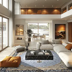 Wilton-tæppe - Lukla (blå)