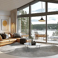 Rundt tæppe - Malaga (beige)