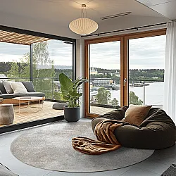 Rundt tæppe - Malaga (beige)