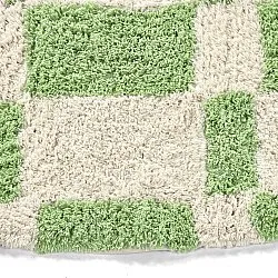 Rundt tæppe - Maranello Natural Cotton Shaggy (grøn)