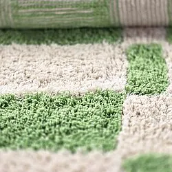 Rundt tæppe - Maranello Natural Cotton Shaggy (grøn)