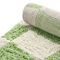 Rundt tæppe - Maranello Natural Cotton Shaggy (grøn)