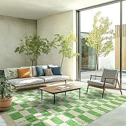 Ryatæpper - Maranello Natural Cotton Shaggy (grøn)