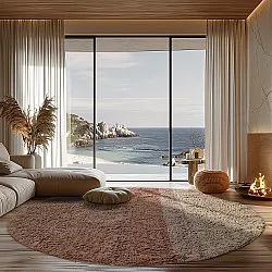 Runde tæpper - Mareto Natural Cotton Shaggy (brun)