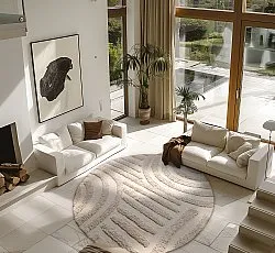 Runde tæpper - Margo Natural Cotton Shaggy (beige)