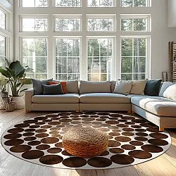 Rundt tæppe - Marineo (brun)