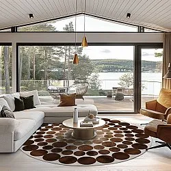 Rundt tæppe - Marineo (brun)