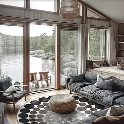 Rundt tæppe - Marineo (grå)