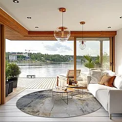 Rundt tæppe - Melazzo (grå/multi)