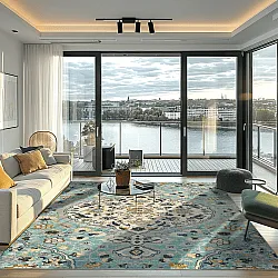 Wilton-tæppe - Mojácar (blå)