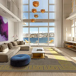 Wilton-tæppe - Myra (beige/gul)