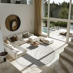 Runde tæpper - Navarra Natural Cotton Shaggy (hvid)