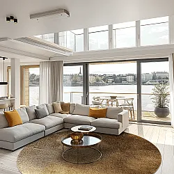 Rundt tæppe - Oristano (brun/guld)