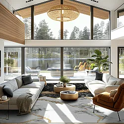 Wilton-tæppe - Padova (sort/hvid/guld)