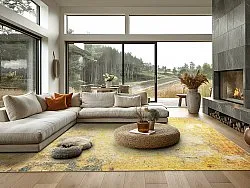 Wilton-tæppe - Palau (guld/beige/blå)