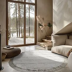 Runde tæpper - Pamplona Natural Cotton Shaggy (offwhite)