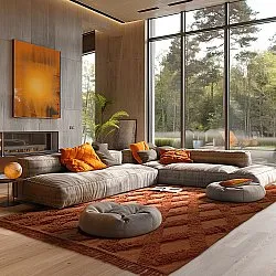 Ryatæpper - Pamplona Natural Cotton Shaggy (terracotta)