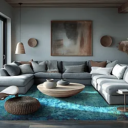 Wilton-tæppe - Pardos (blå)