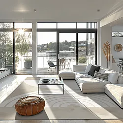 Wilton-tæppe - Pau (beige/hvid)