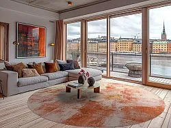 Rundt tæppe - Periana (lyserød/multi)