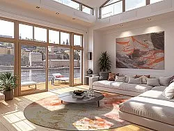 Rundt tæppe - Periana (lyserød/multi)