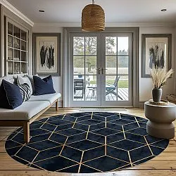 Rundt tæppe - Remy (mørkeblå)